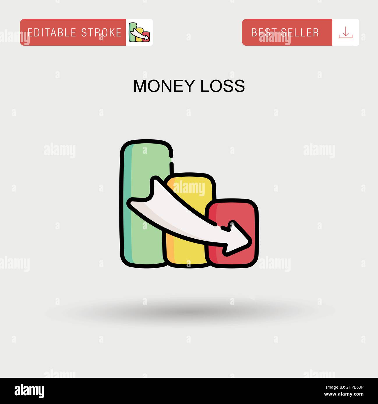 Money loss Simple vector icon. Stock Vector