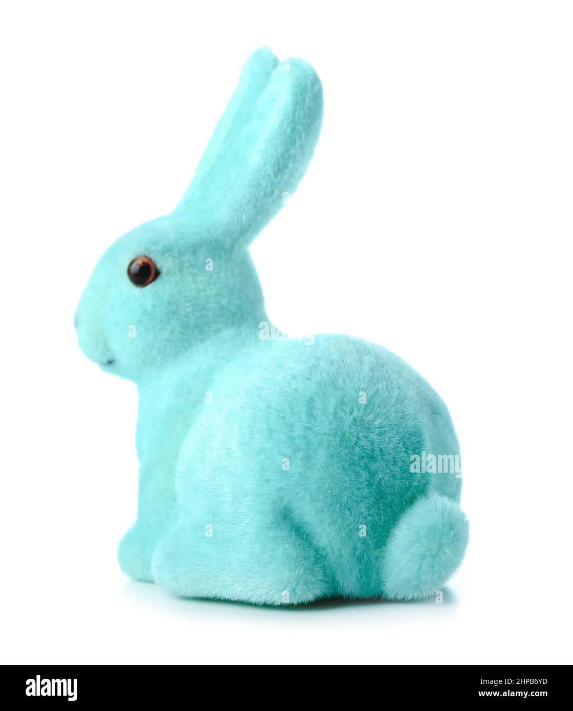 Blue Easter bunny on white background Stock Photo - Alamy