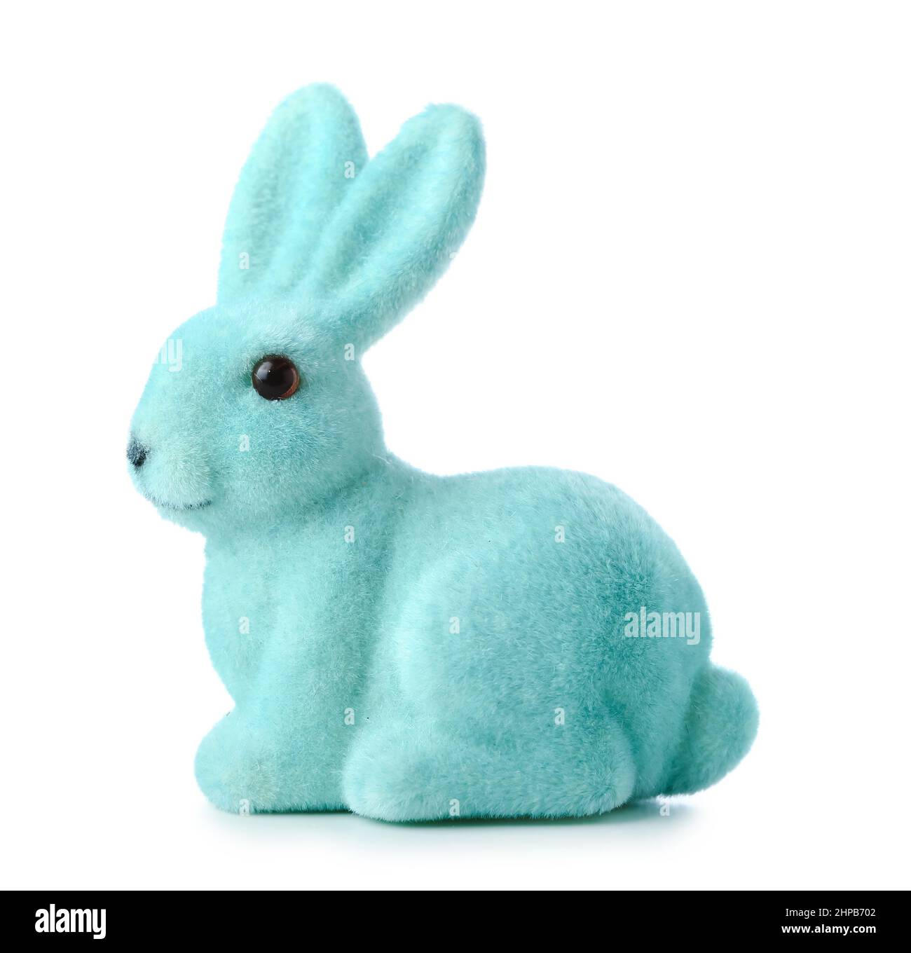 Blue Easter bunny on white background Stock Photo - Alamy