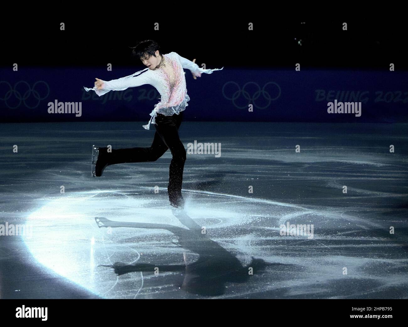 Beijing, China. 20th Feb, 2022. Hanyu Yuzuru of Japan performs during the figure  skating gala event of the Beijing 2022 Winter Olympics at Capital Indoor  Stadium in Beijing, capital of China, Feb.