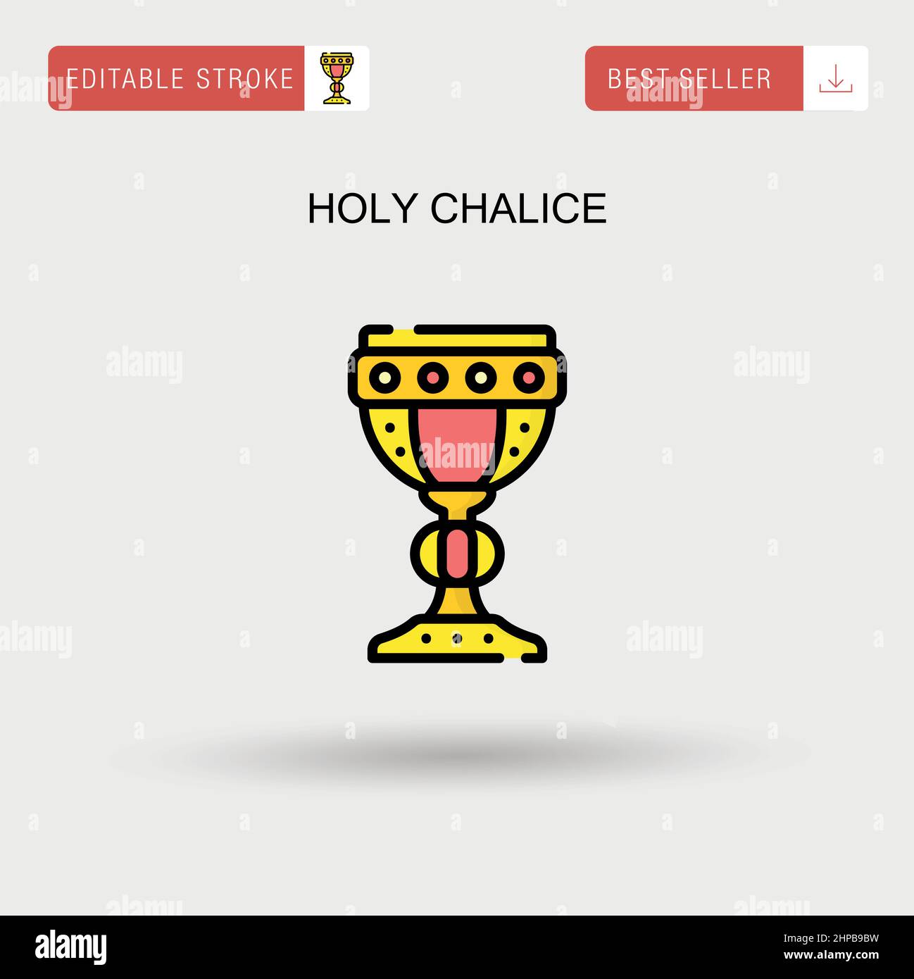 Holy chalice Simple vector icon. Stock Vector