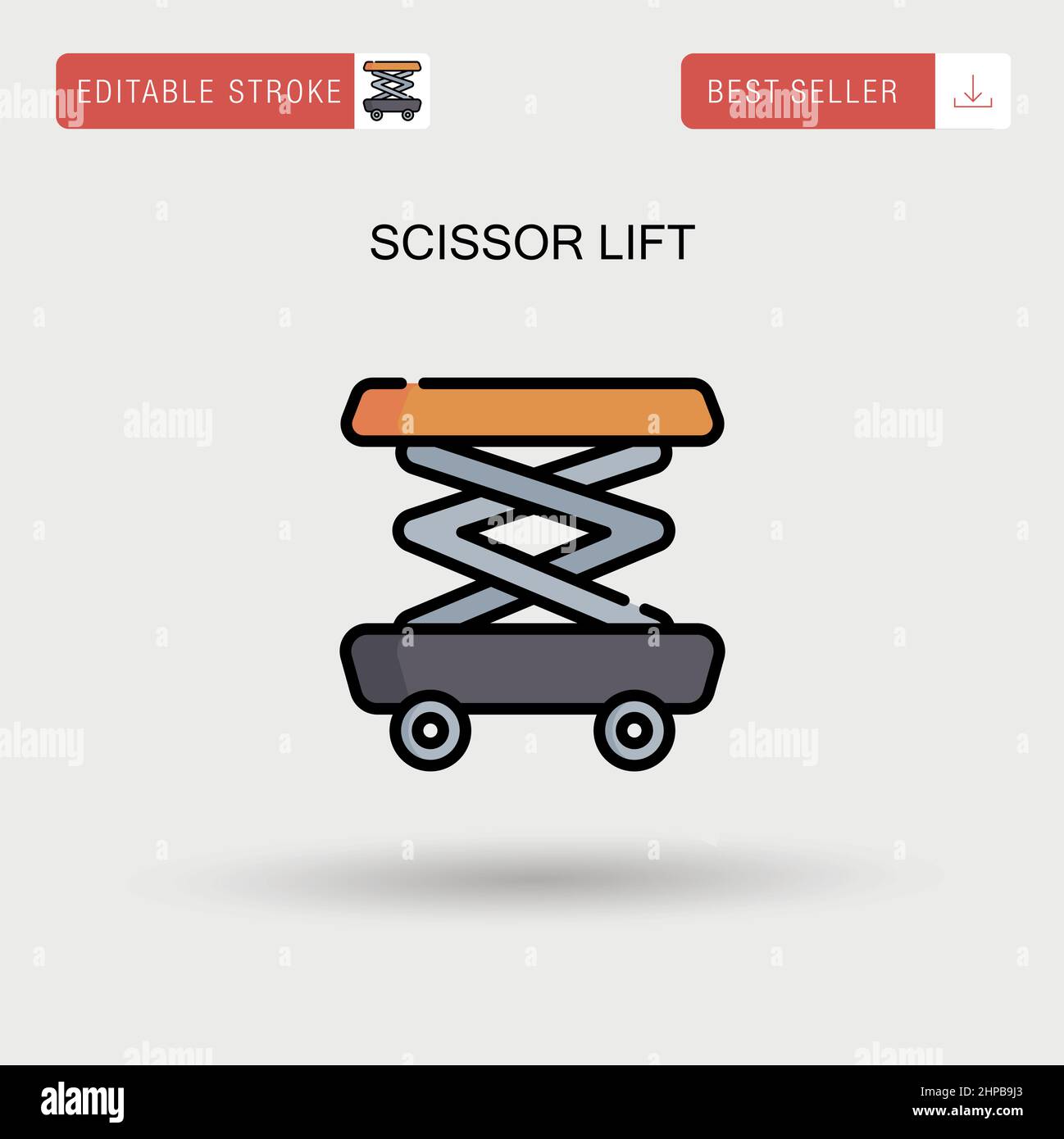 Scissor lift Simple vector icon. Stock Vector