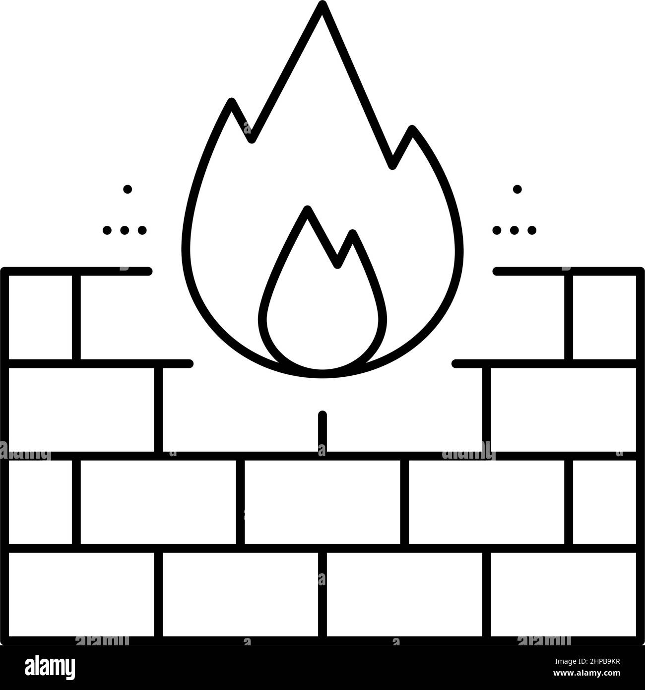 fire wall line icon vector illustration Stock Vector Image & Art - Alamy