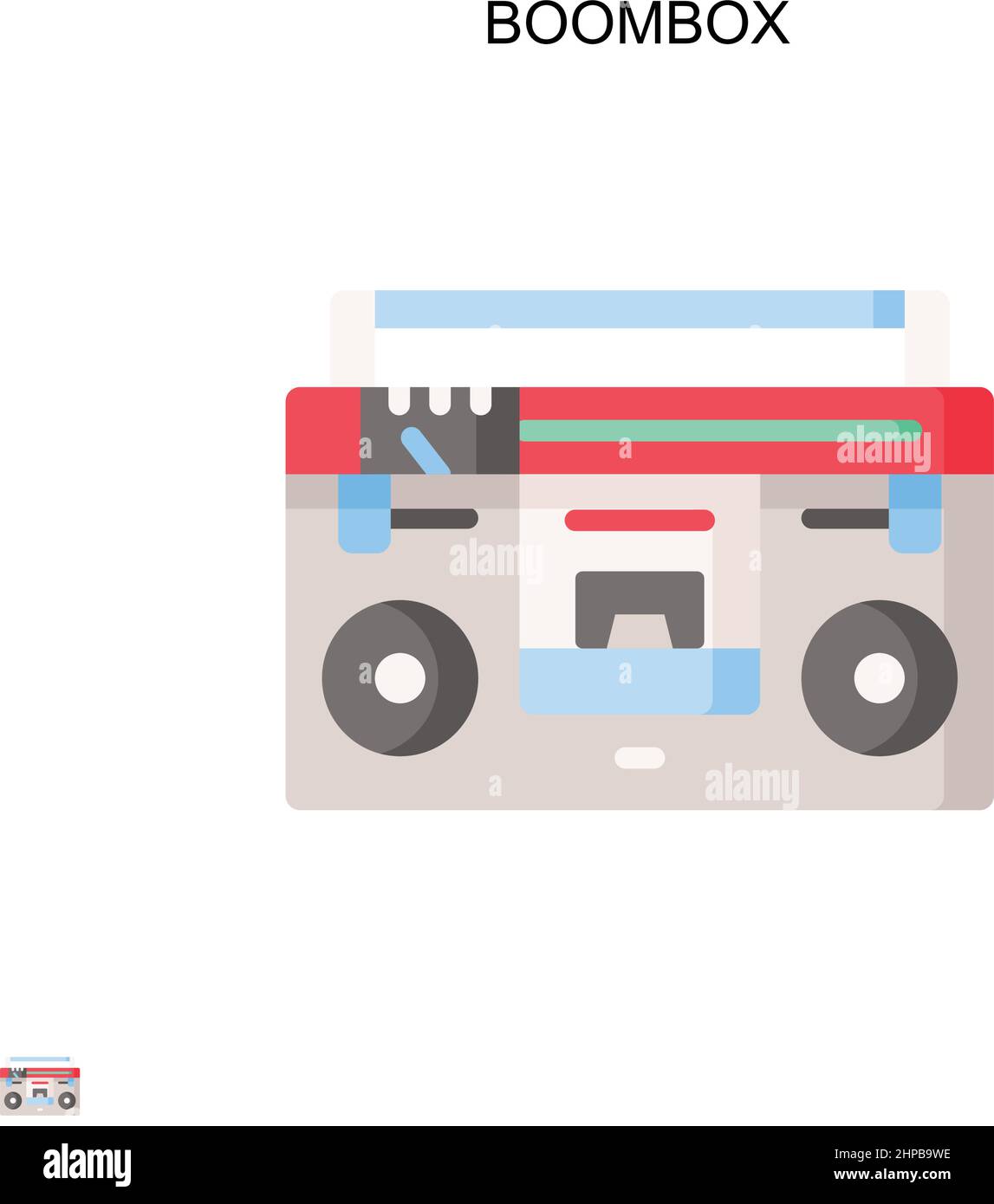 Boombox Simple vector icon. Illustration symbol design template for web mobile UI element. Stock Vector