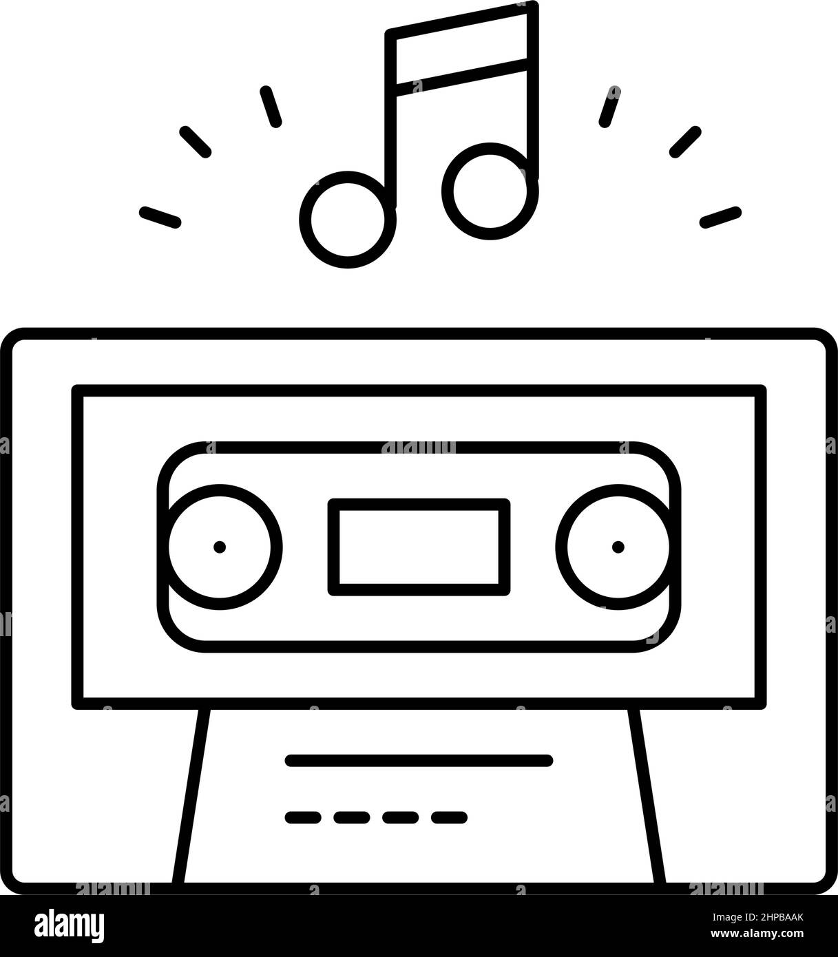 audio guide cassette line icon vector illustration Stock Vector Image ...