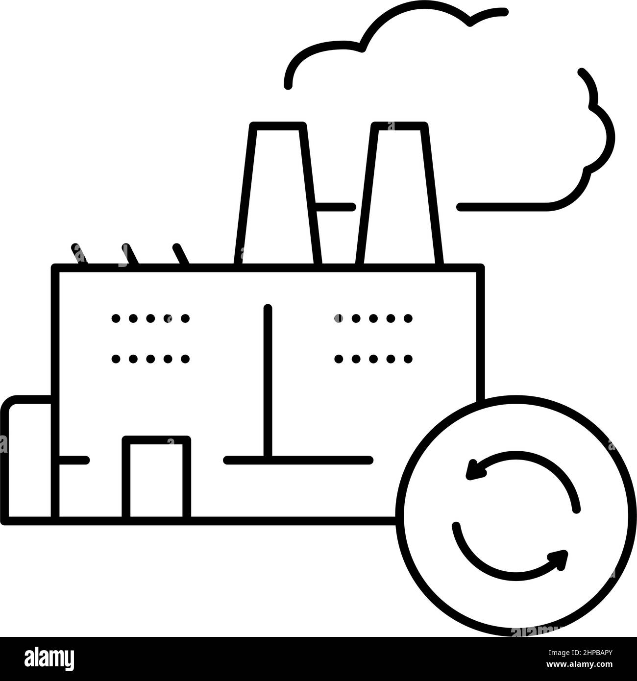 garbage truck and plant line icon vector illustration Stock Vector ...