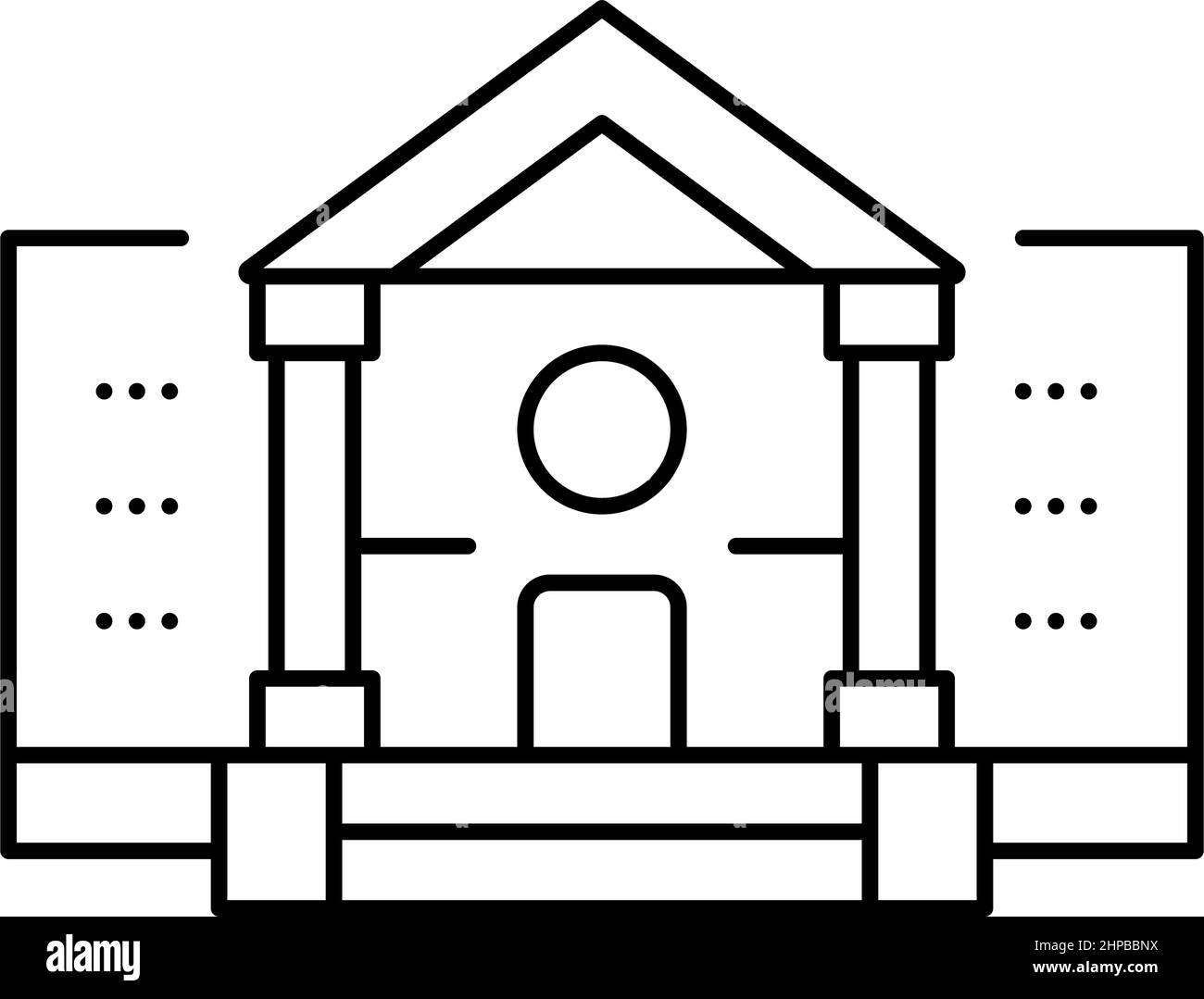 museum building line icon vector black illustration Stock Vector Image ...