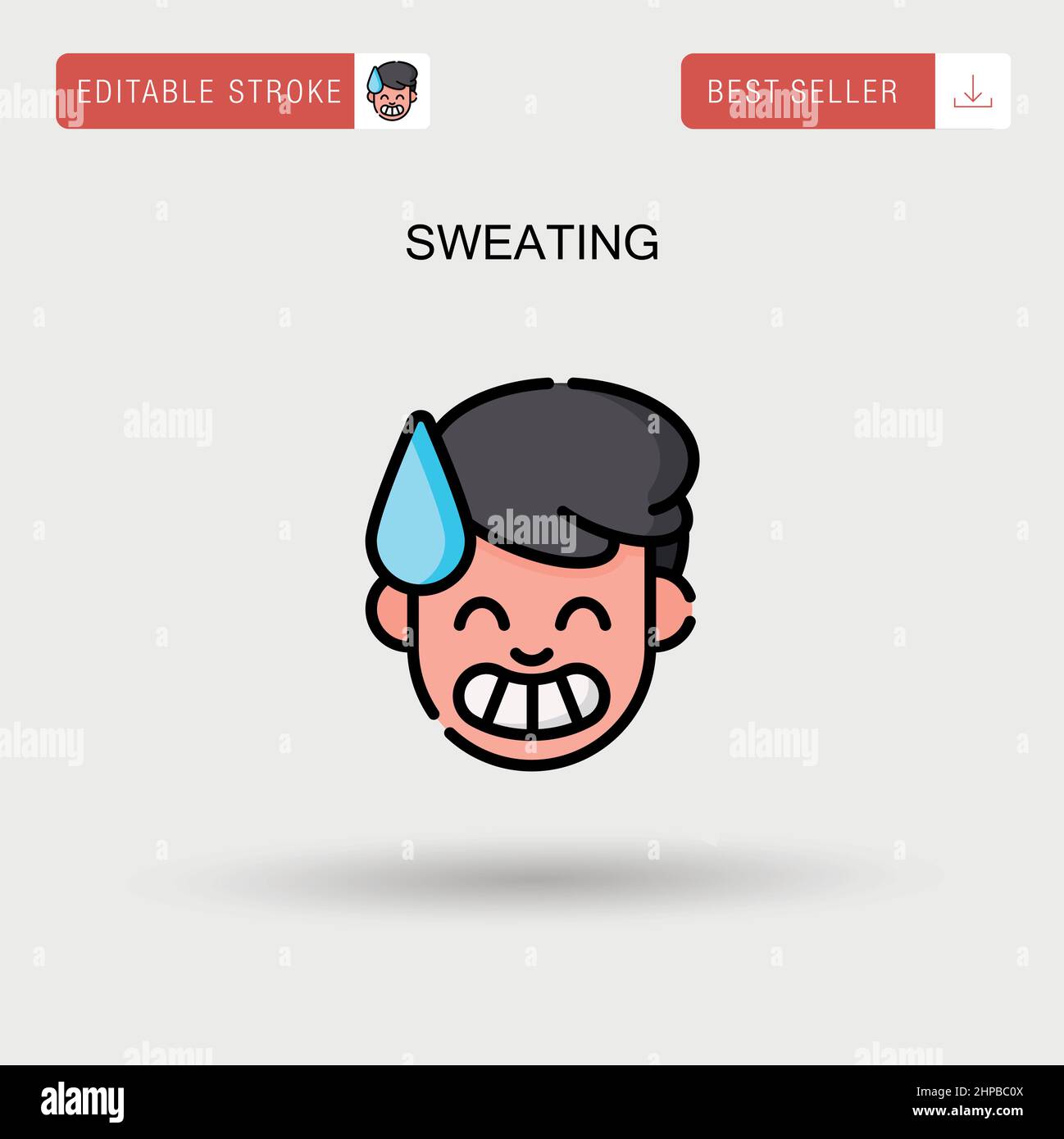 Sweating Simple vector icon. Stock Vector