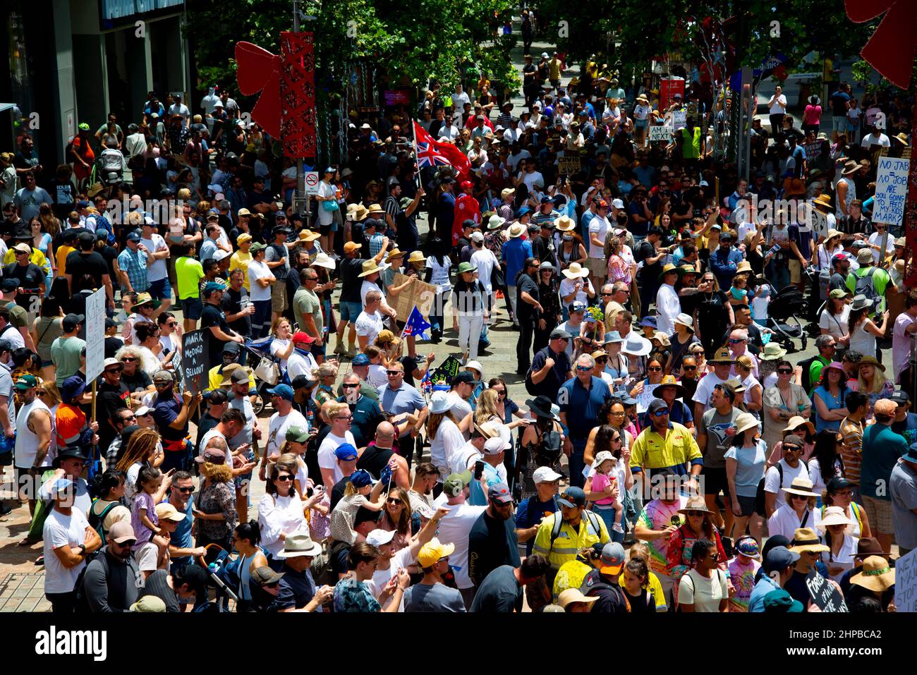 Perth, Australia - November 20, 2021: Freedom rally protest against ...