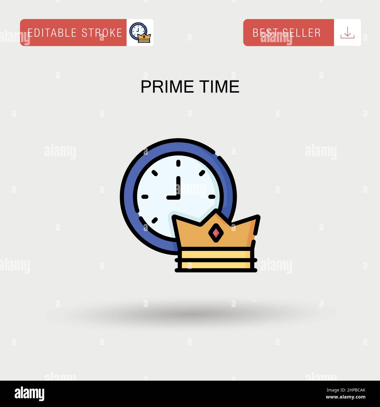 Prime time Simple vector icon. Stock Vector