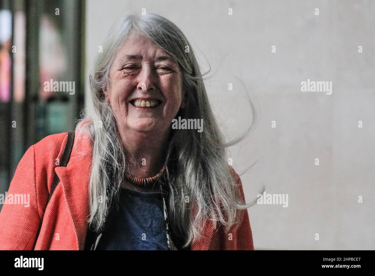 London, UK. 20th Feb, 2022. Dame Mary Beard, English scholar, Professor of Classics at the University of Cambridge and TV presenter of Inside Culture, at BBC studios in London, UK Credit: Imageplotter/Alamy Live News Stock Photo