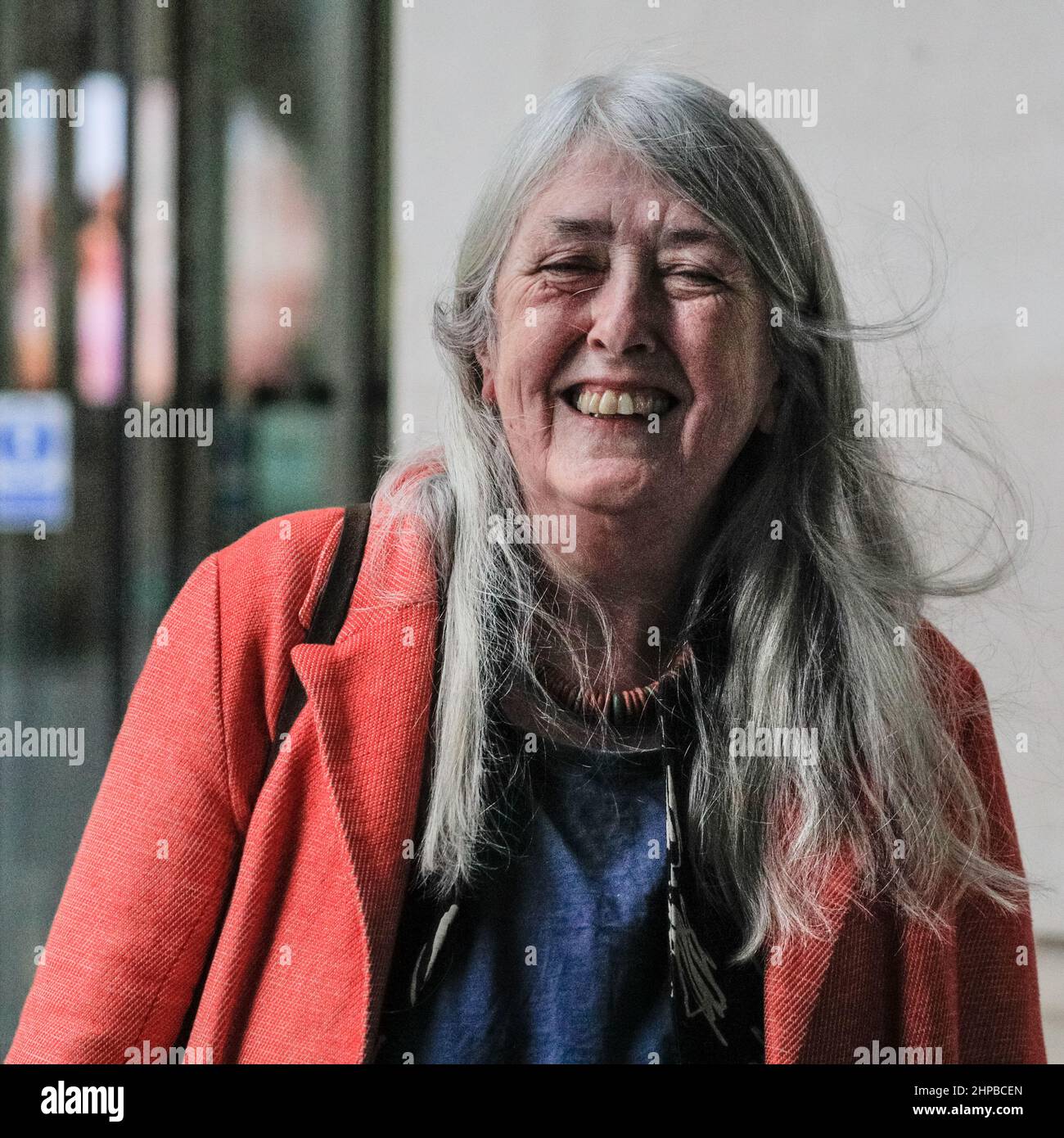 London, UK. 20th Feb, 2022. Dame Mary Beard, English scholar, Professor of Classics at the University of Cambridge and TV presenter of Inside Culture, at BBC studios in London, UK Credit: Imageplotter/Alamy Live News Stock Photo