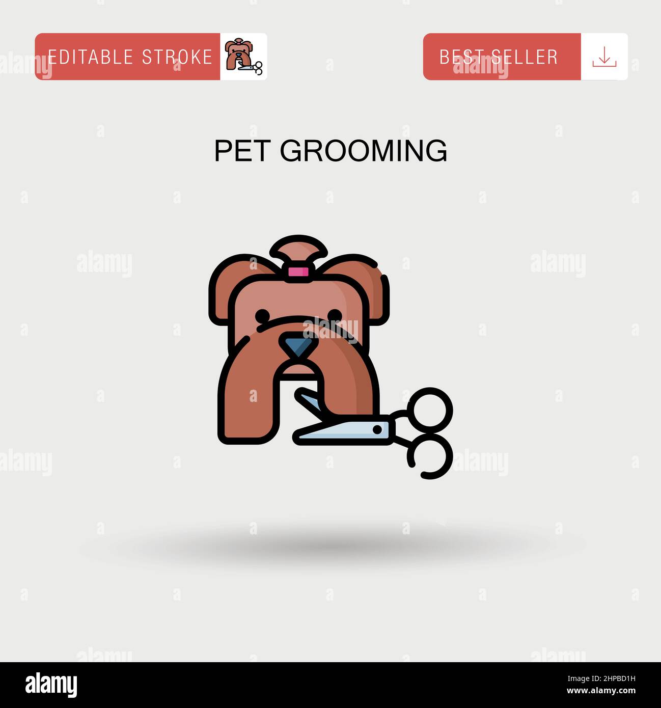 Pet grooming Simple vector icon. Stock Vector