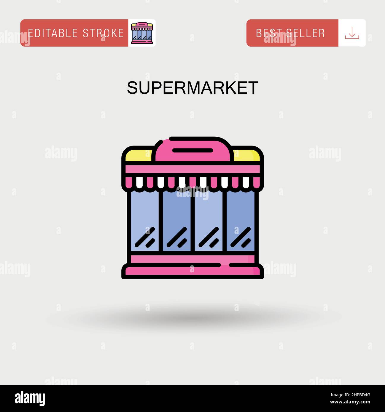 Supermarket Simple vector icon. Stock Vector