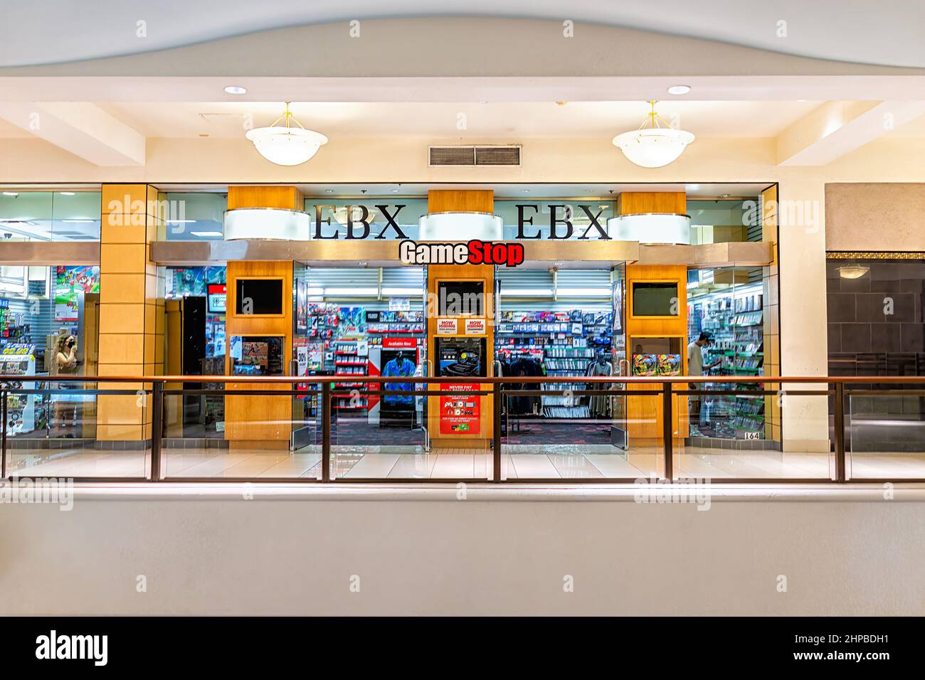 Miami, USA July 18, 2021 Sign for Gamestop store facade exterior