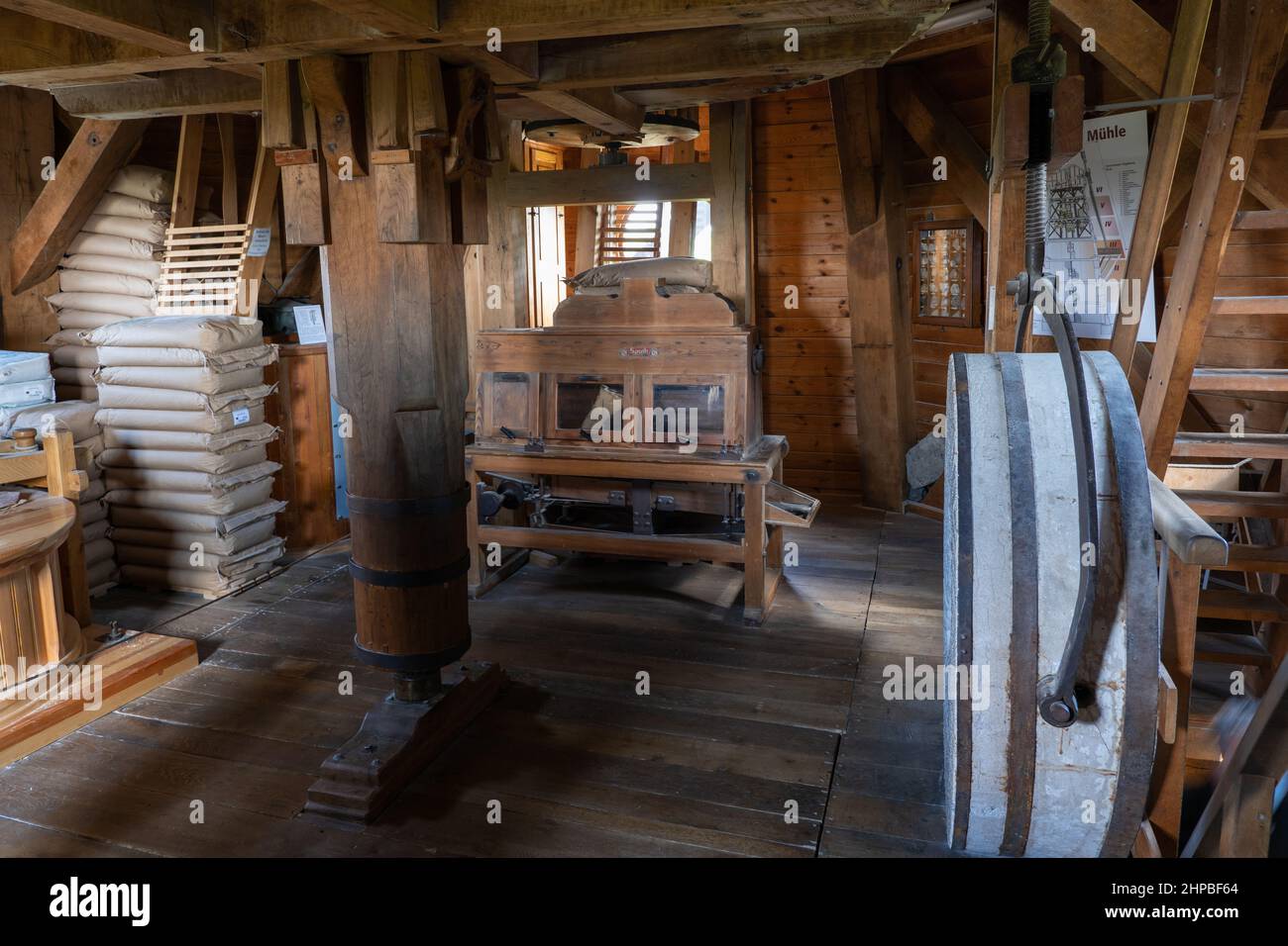 Historic Mill of Sanssouci interior, museum exhibition in Dutch style  traditional windmill in city of Potsdam, Germany Stock Photo - Alamy