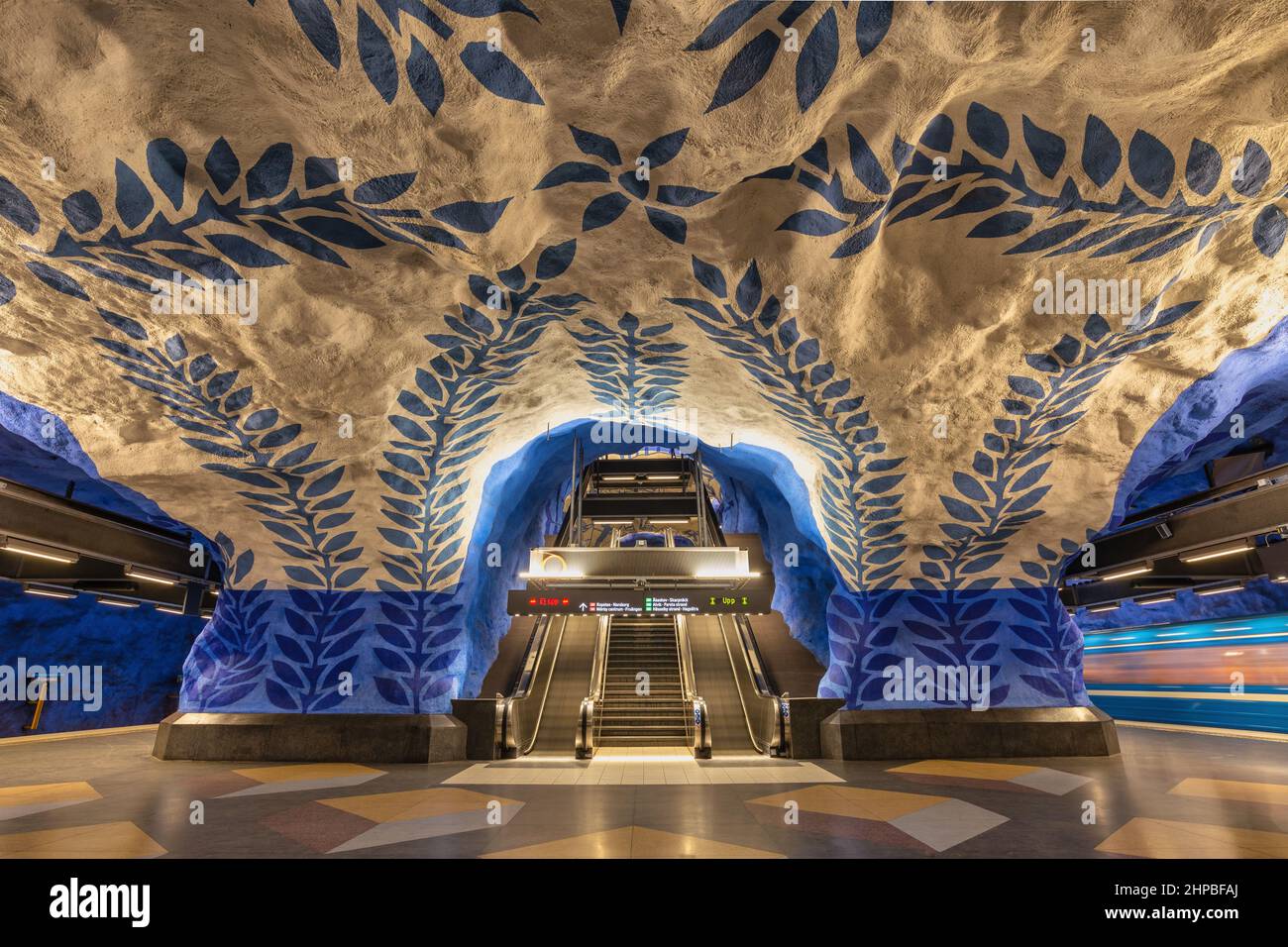 Stockholm, Sweden - April 9, 2018: Stockholm Sweden at T-Centralen Metro Station Stock Photo