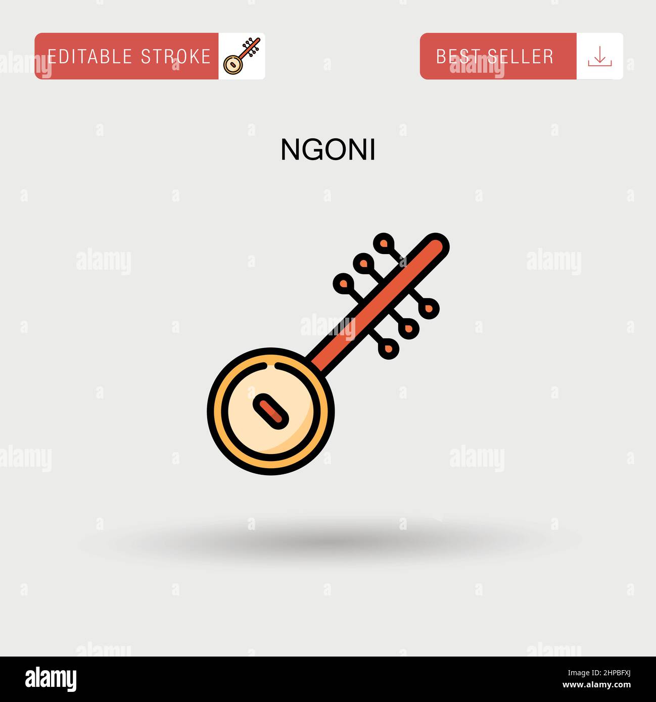 Ngoni Simple vector icon. Stock Vector
