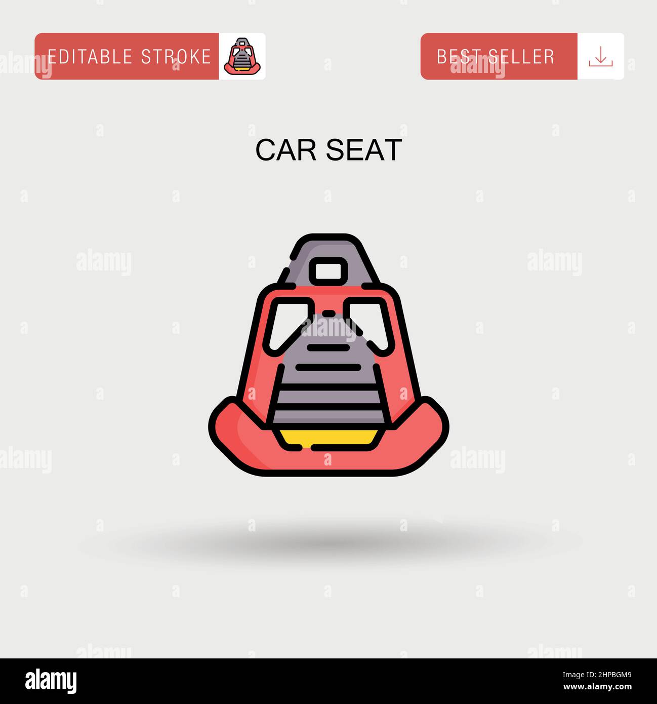 Car seat Simple vector icon. Stock Vector