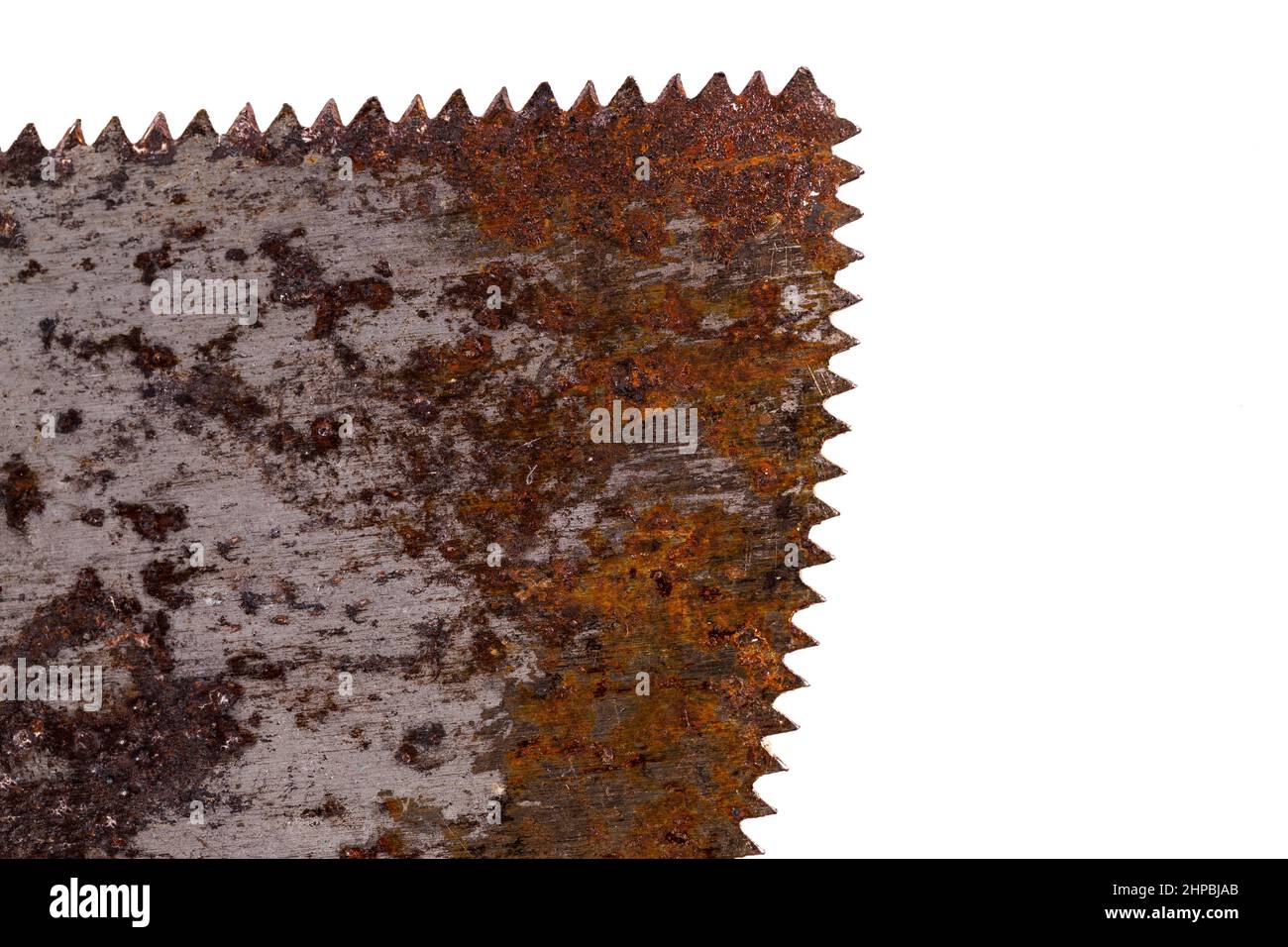 Small Metal Blade Rust metal saw blade with rust isolated on white background. High quality ...
