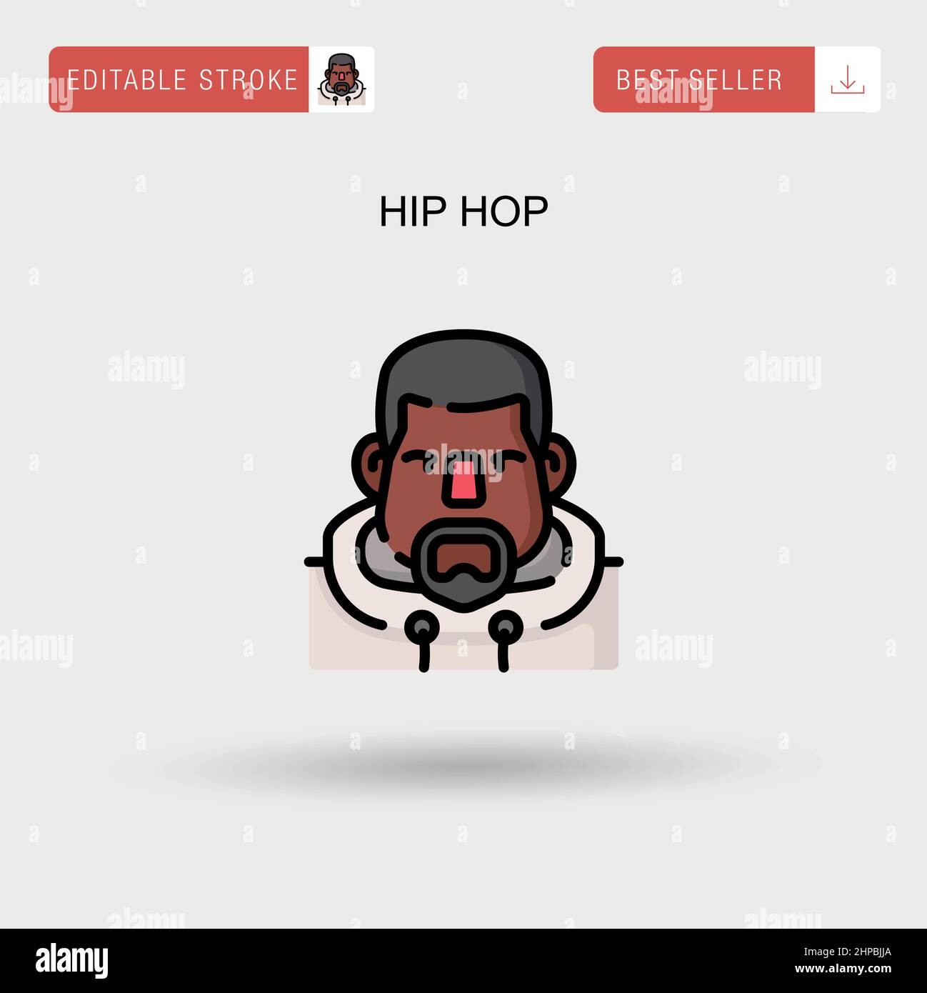 Hip hop Simple vector icon. Stock Vector