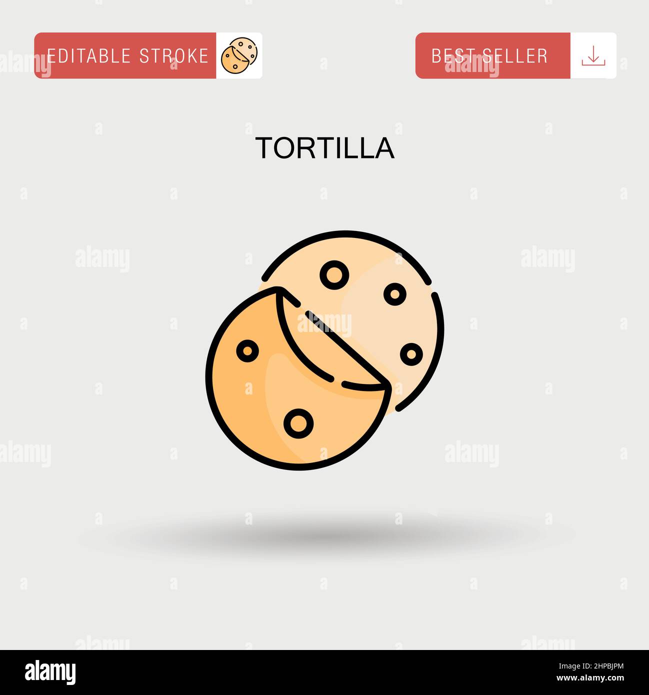 Tortilla Simple vector icon. Stock Vector