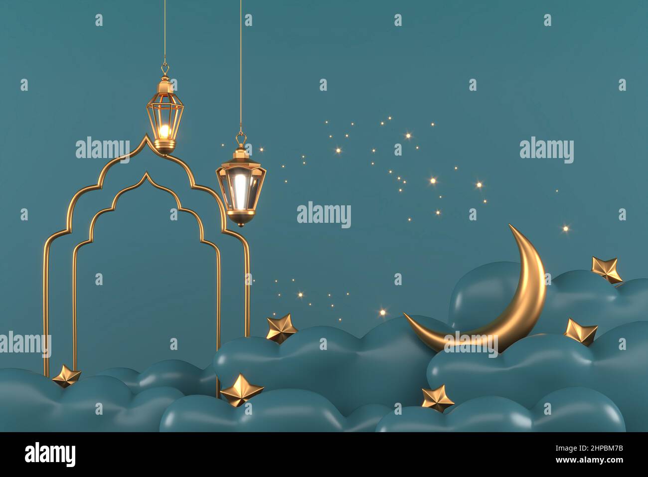 Ramadan Kareem Greeting Background Islamic 3d illustrator design Stock