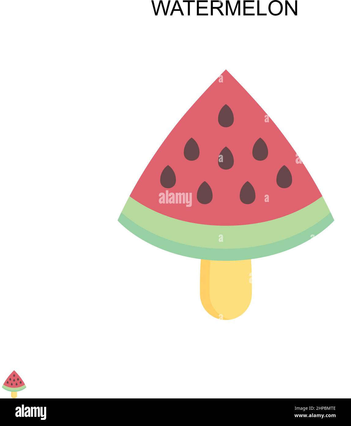 Watermelon Simple vector icon. Illustration symbol design template for ...