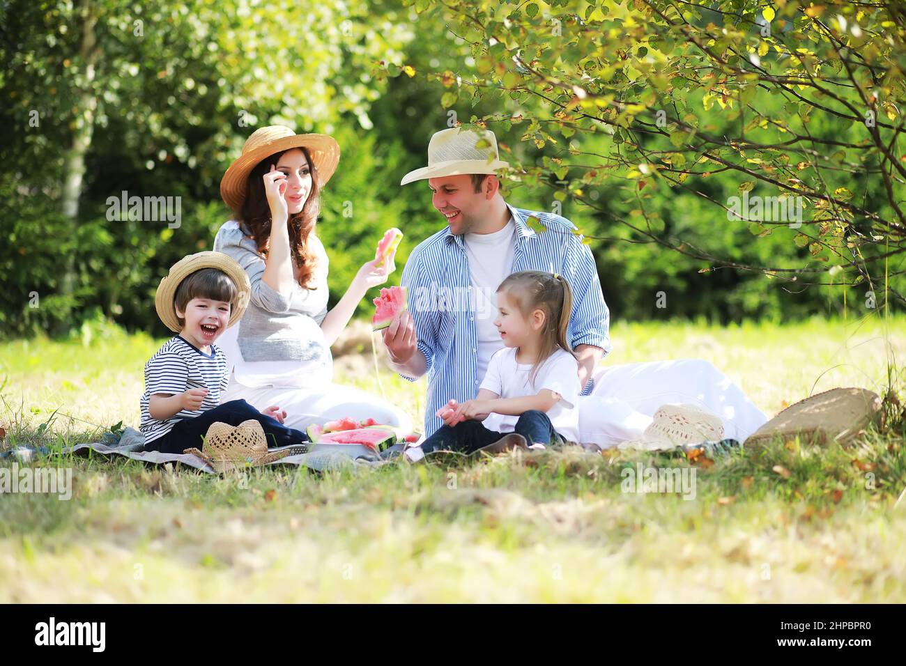 Curated visual reference: Gallery Detail: Happy Family With Children Having Picnic In Park Parents With