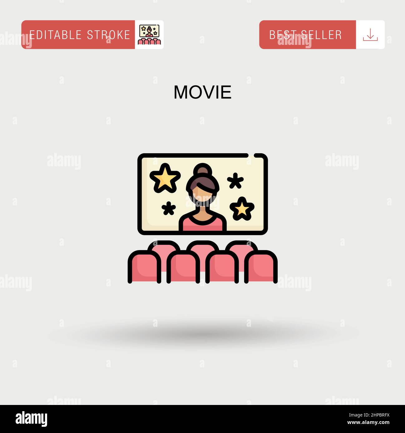 Movie Simple vector icon. Stock Vector