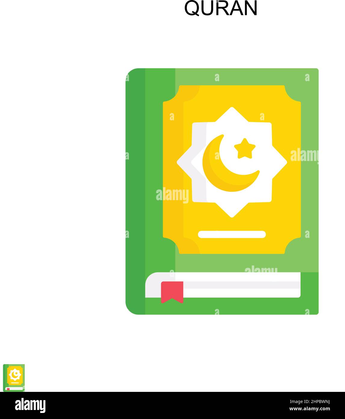 Quran Simple vector icon. Illustration symbol design template for web mobile UI element. Stock Vector
