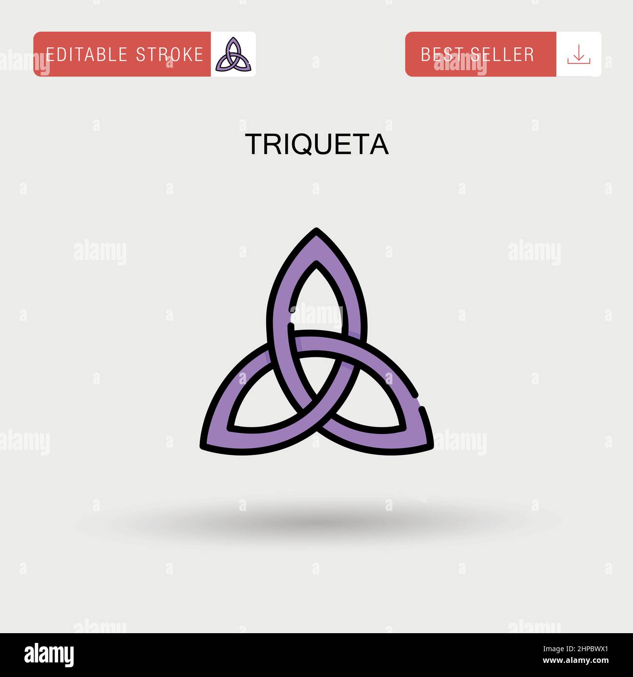 Triqueta Simple vector icon. Stock Vector