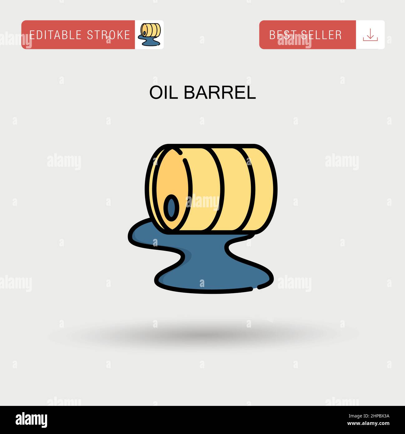 Oil barrel Simple vector icon. Stock Vector