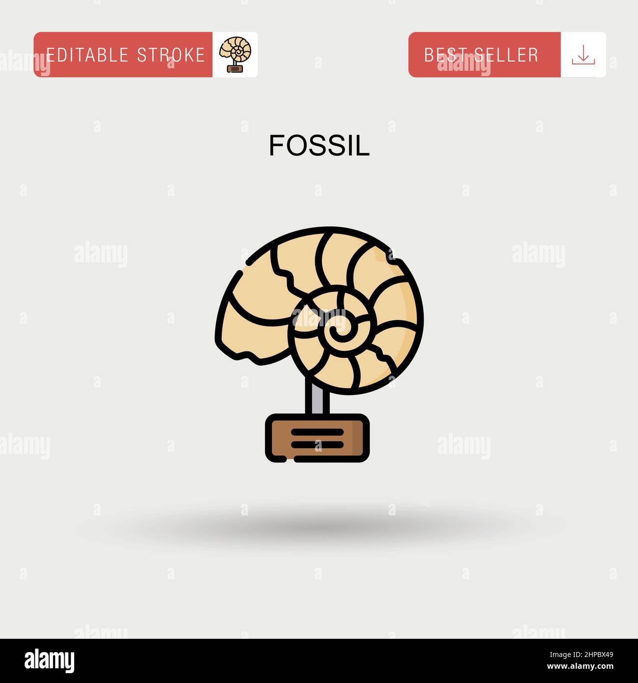 Fossil Simple vector icon. Stock Vector