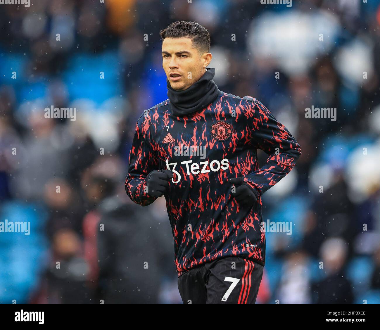 Cristiano Ronaldo #7 of Manchester United during the pre-game warmup in ,  on 2/20/2022. (Photo by Mark Cosgrove/News Images/Sipa USA) Stock Photo