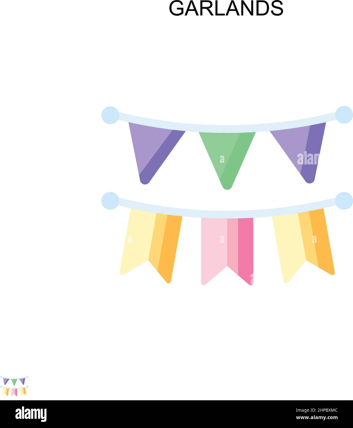 Garlands Simple vector icon. Illustration symbol design template for web mobile UI element. Stock Vector