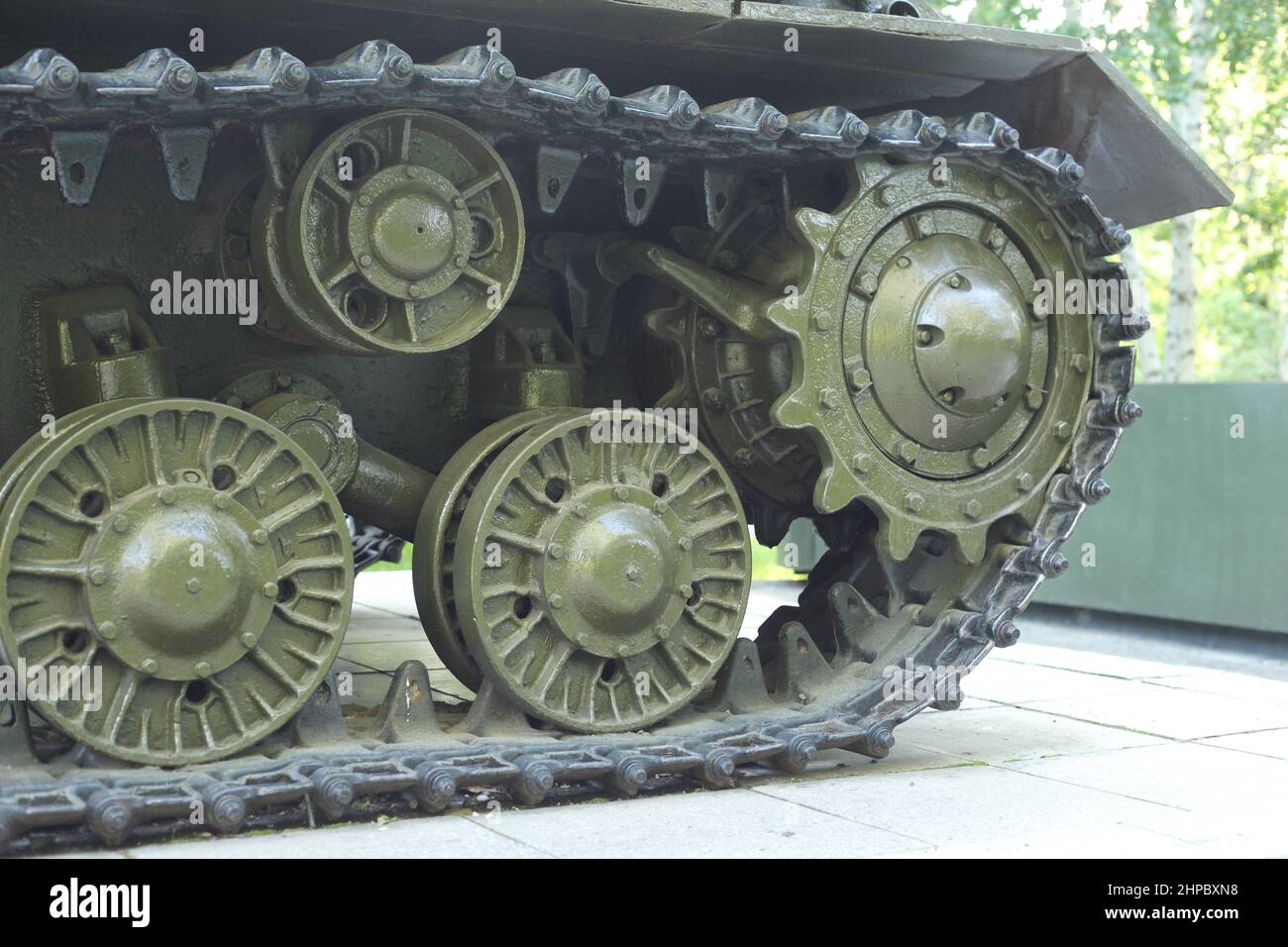 chain tracks of the tank Stock Photo