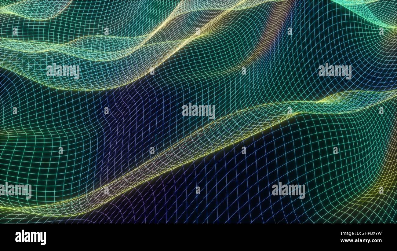 Color wave grid colorful background Information technology concept Data ...
