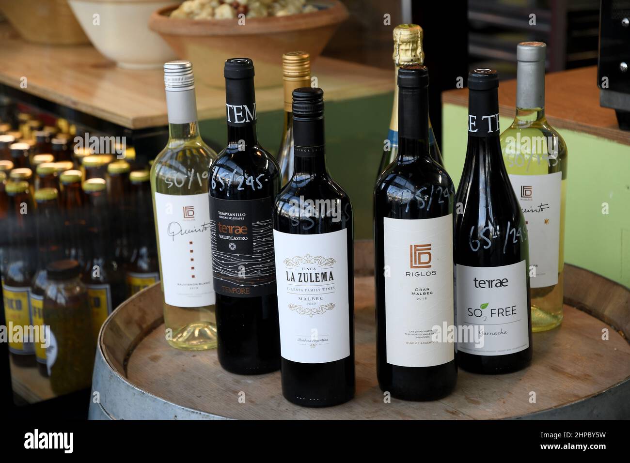 Copenhagen/Denmark./20 February 2022/. Various wine bottle display or