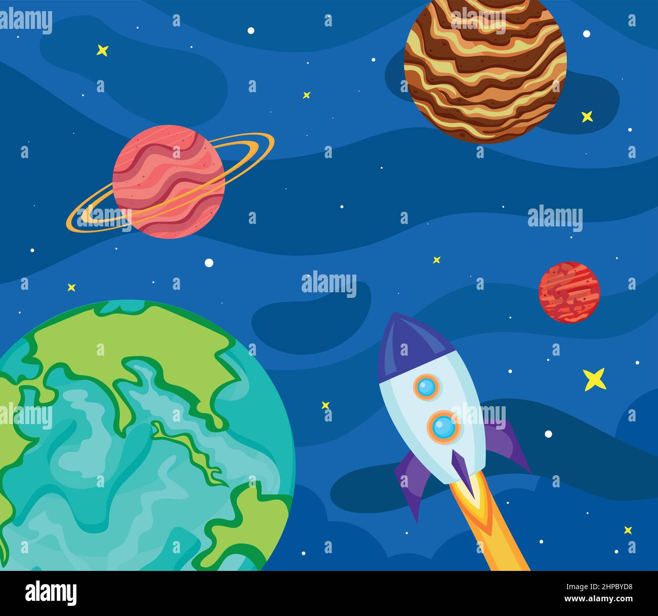 poster with planets Stock Vector Image & Art - Alamy