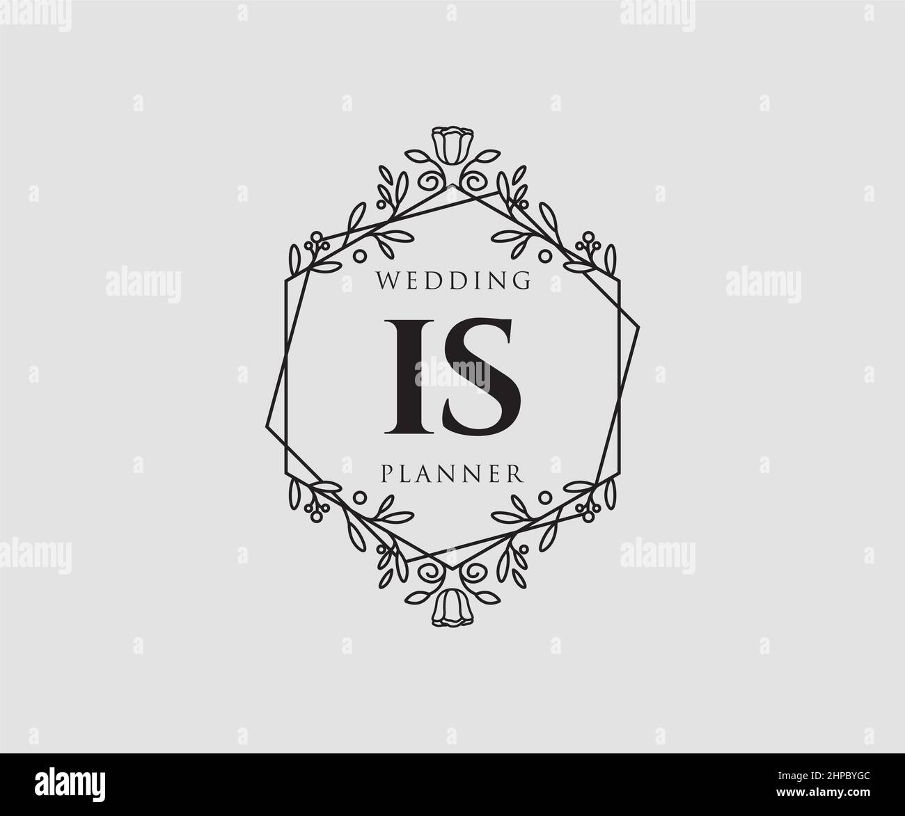 IS Initials letter Wedding monogram logos collection, hand drawn modern ...