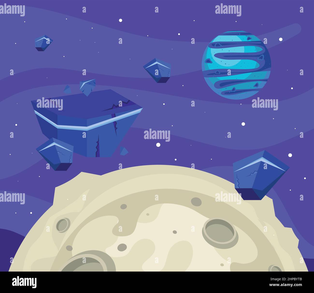 space moon and asteroids Stock Vector Image & Art - Alamy