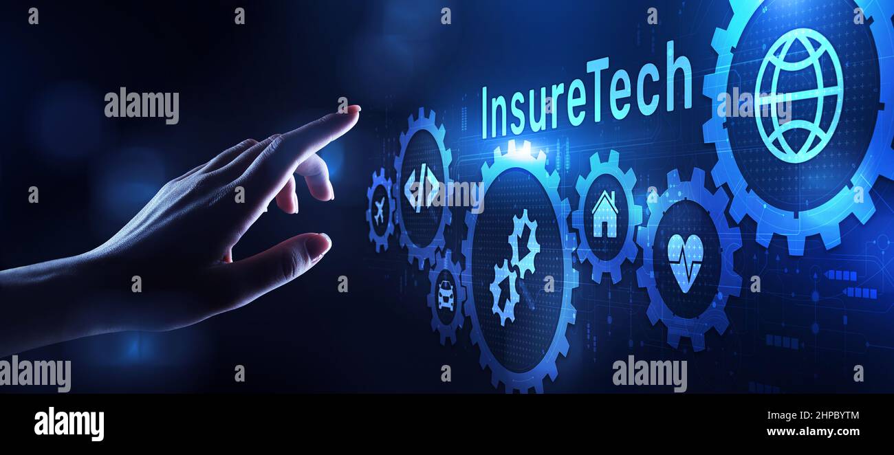 Insurtech Insurance technology online business finance concept on ...