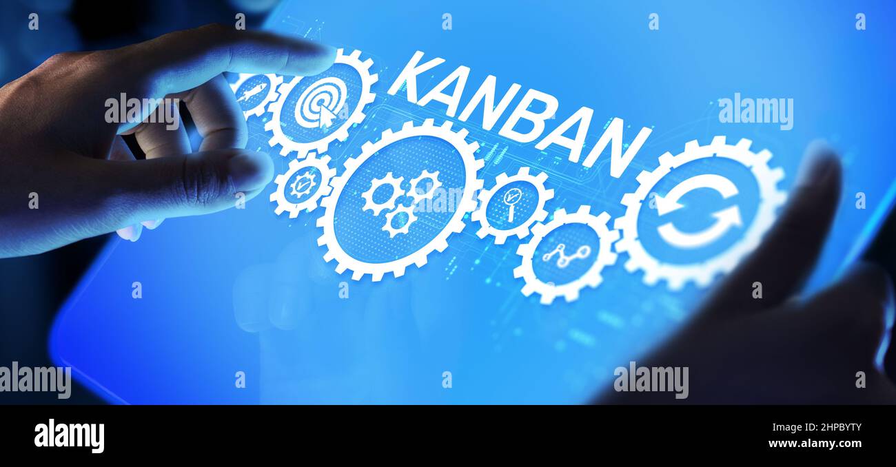 Kanban agile project management workflow business process optimisation. Stock Photo