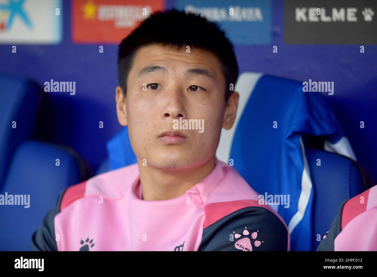 Barcelona, Spain. 20th Feb, 2022. Wu Lei (7) of RCD Espanyol during the spanish La Liga match between RCD Espanyol and Sevilla FC at RCDE Stadium. Credit: rosdemora/Alamy Live News Stock Photo