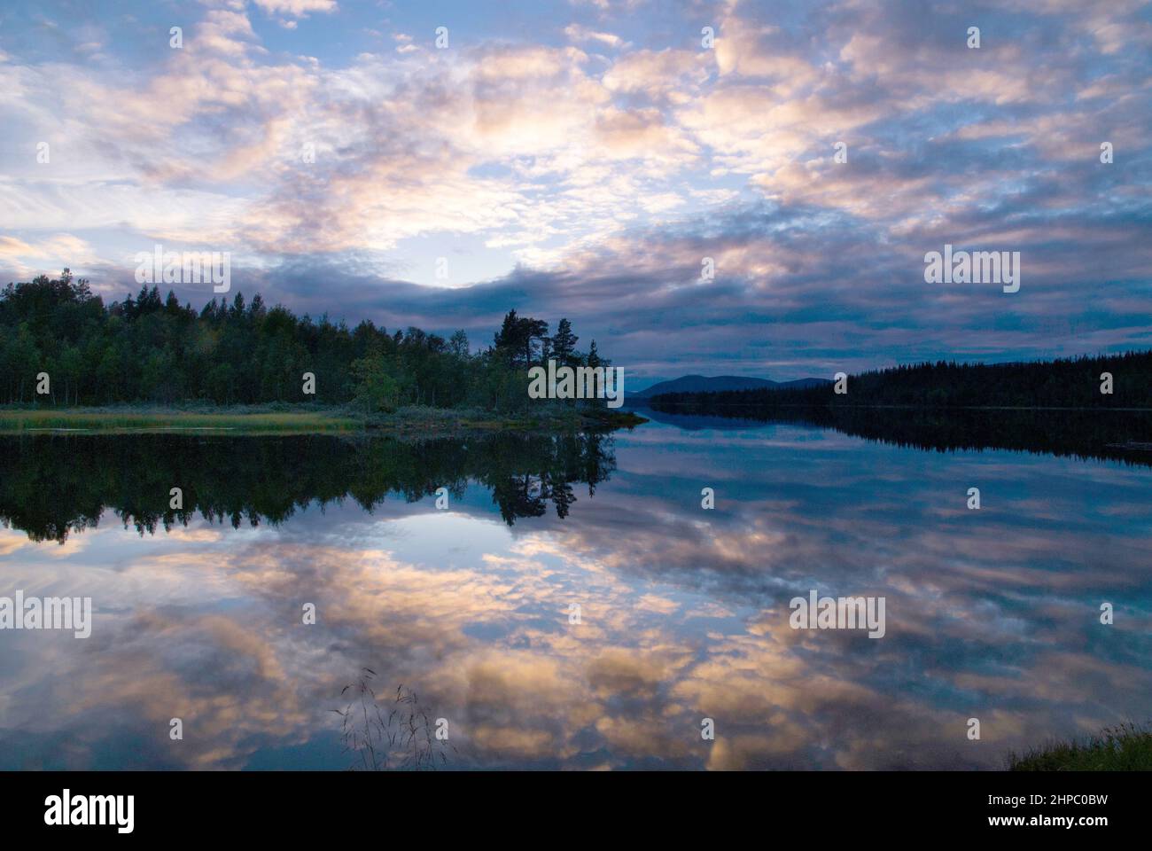 Beautiful evening over lake Ostersjon Stock Photo