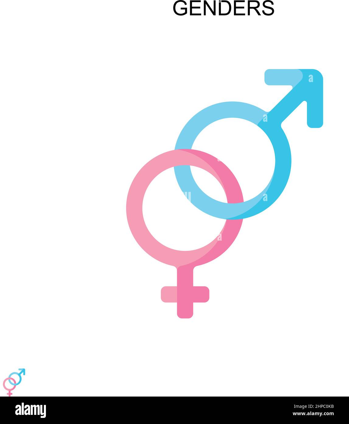 Genders Simple vector icon. Illustration symbol design template for web mobile UI element. Stock Vector