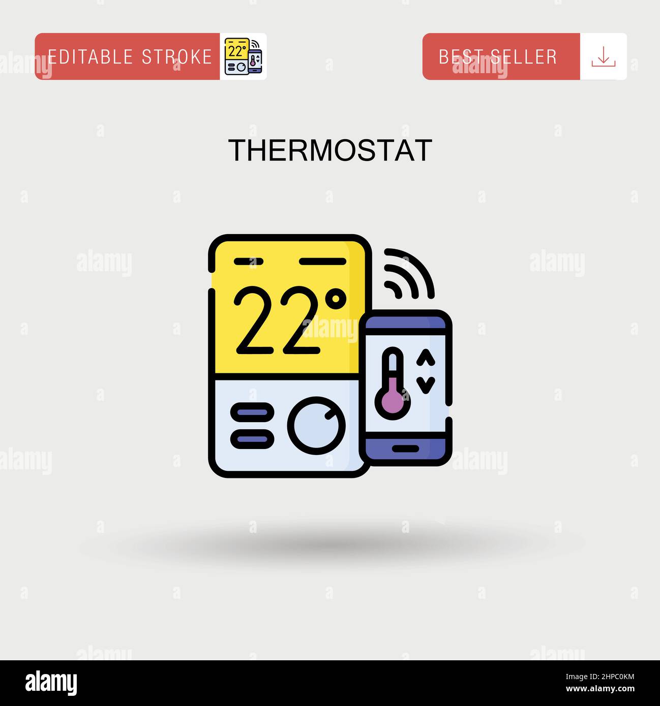 Thermostat Simple vector icon. Stock Vector