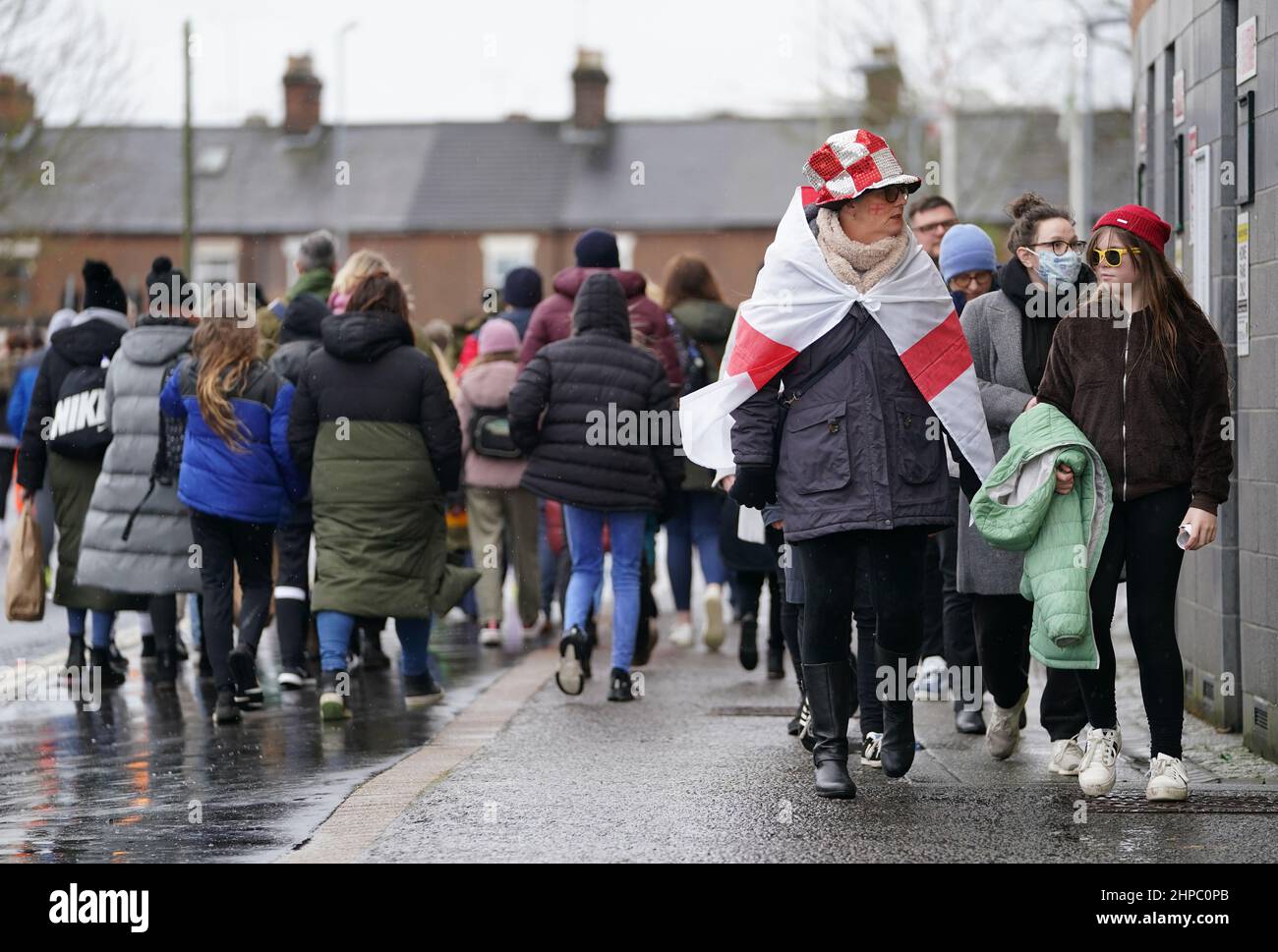 England fans arriving before the Arnold Clark Cup match at Carrow Road