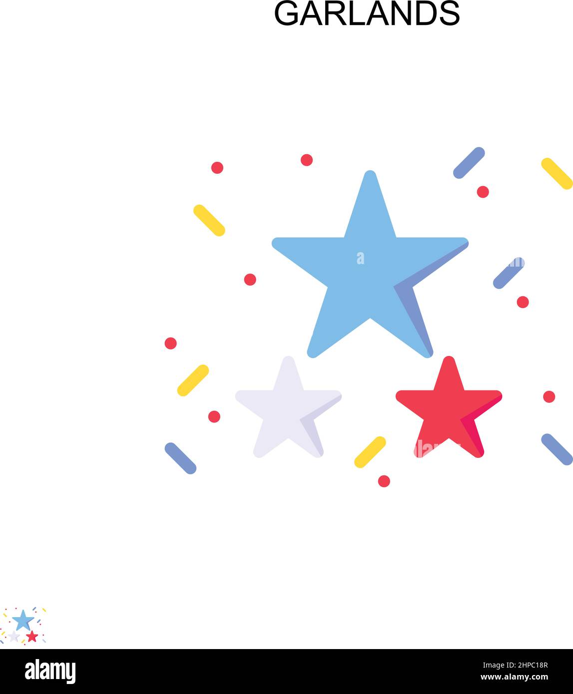 Garlands Simple vector icon. Illustration symbol design template for web mobile UI element. Stock Vector